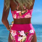 Hibisco | Cvjetni Bikini s Preklopom i Visokim Donjim Dijelom
