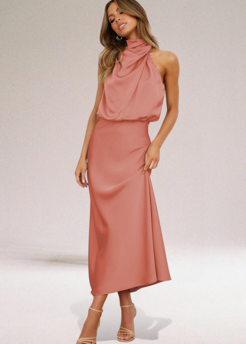 Flavia | Halter haljina od glamuroznog satena