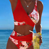 Hibisco | Cvjetni Bikini s Preklopom i Visokim Donjim Dijelom