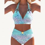 Sirena | Bikini Halter s Gradijentnim Leopard Printom