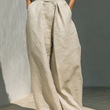 Maria – Minimalistički set od pamuka i lana s topom i širokim pantalonama