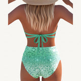 Sirena | Bikini Halter s Gradijentnim Leopard Printom