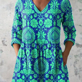 Ines | Duga Bluza s V-Izrezom