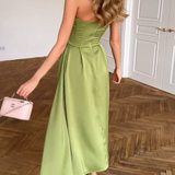 Liora | Elegantna Midi Haljina Bez Naramenica