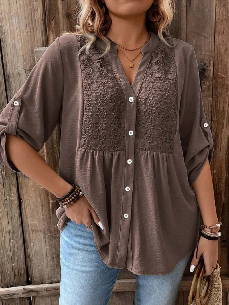 Noor – Bluza s V-izrezom i dugmadima