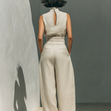Maria – Minimalistički set od pamuka i lana s topom i širokim pantalonama