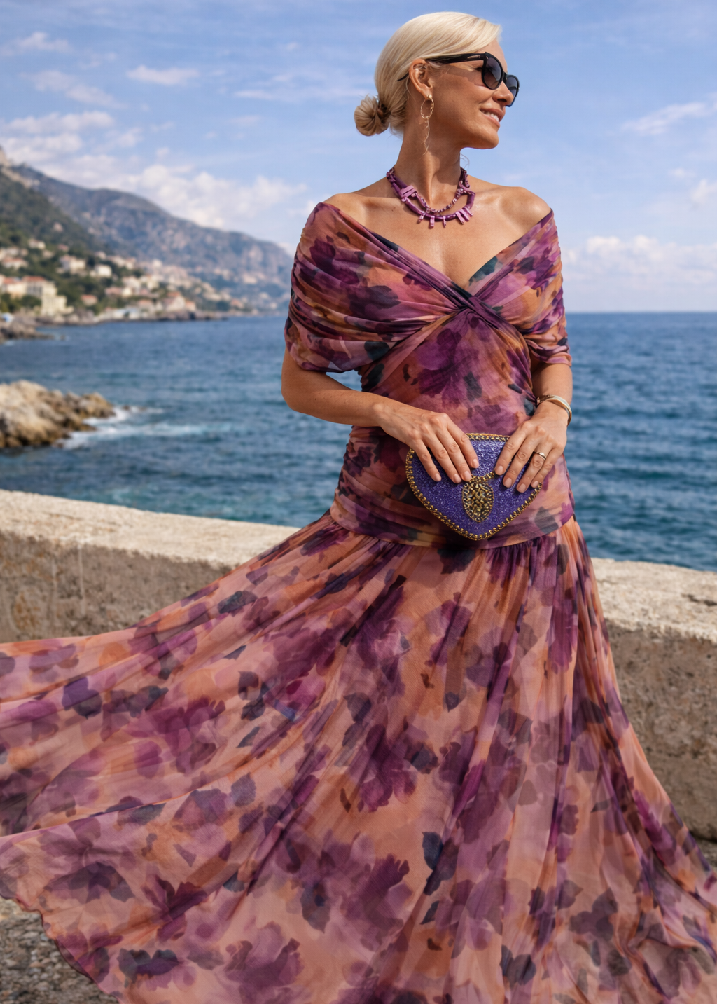 Isabel - Elegantna duga svečana haljina sa V-izrezom