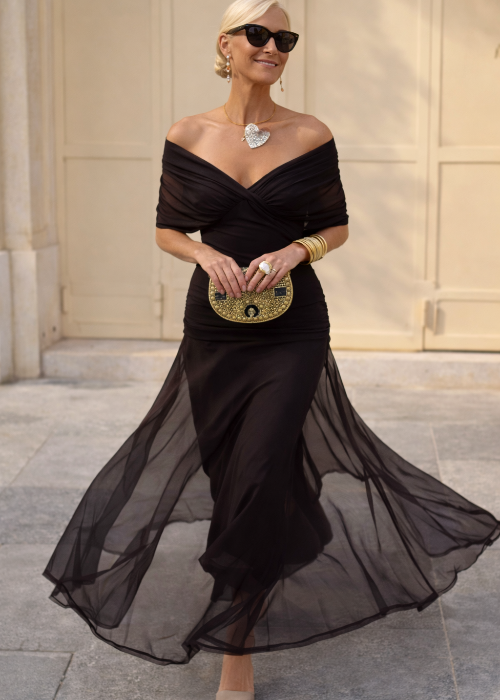 Olivia - Elegantna duga svečana haljina sa V-izrezom
