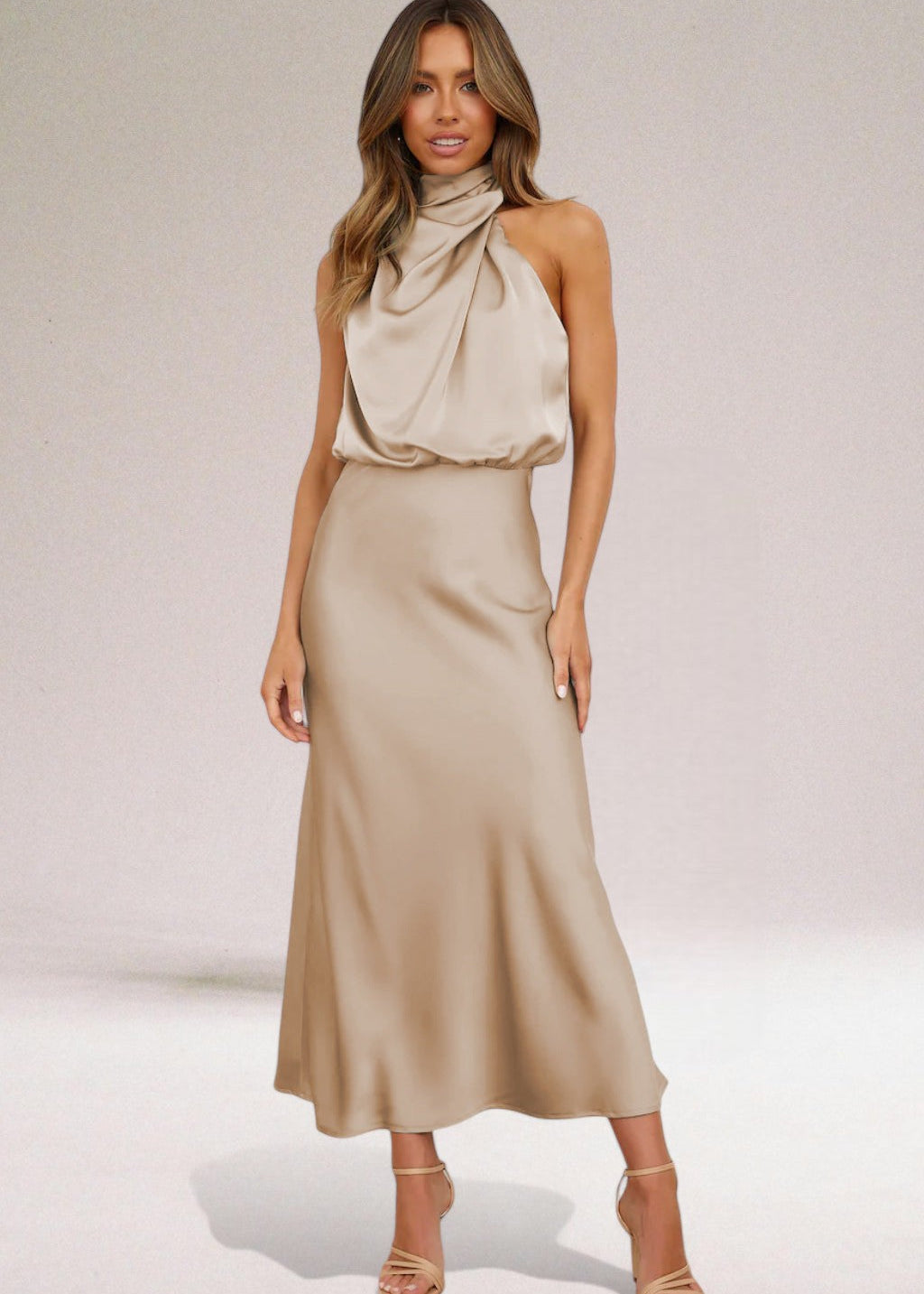 Flavia | Halter haljina od glamuroznog satena