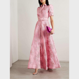 Beatrice™ | Roze haljina sa puff rukavima