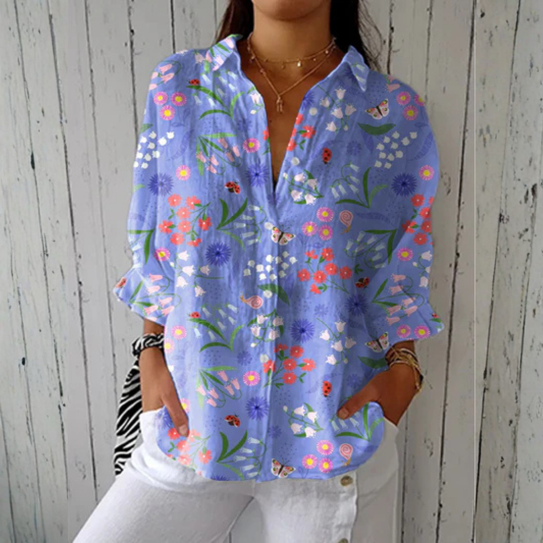 Isabella - Plava vrtna bluza