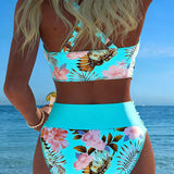 Hibisco | Cvjetni Bikini s Preklopom i Visokim Donjim Dijelom