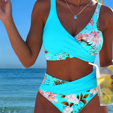 Hibisco | Cvjetni Bikini s Preklopom i Visokim Donjim Dijelom
