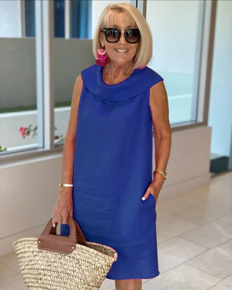 LOUISE -Elegantna haljina bez rukava s uskim krojem i laskavom siluetom