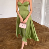 Liora | Elegantna Midi Haljina Bez Naramenica