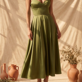 Liora | Elegantna Midi Haljina Bez Naramenica