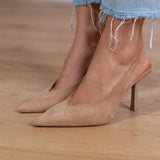 Marlena - Pumps slingback nude sa finim potpeticom